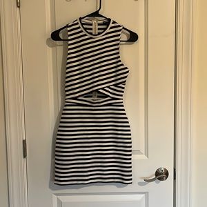 Express black and white mini dress size 0